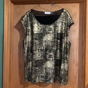 Calvin Klein - sleeveless top - gold and black
